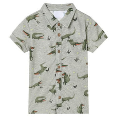 Kids’ Shirt Light Khaki Melange 92