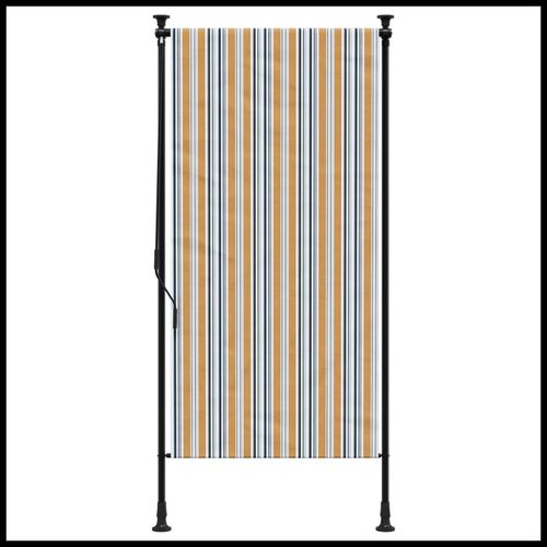 vidaXL Outdoor Roller Blind Blue and White 100x270 cm Fabric&Steel