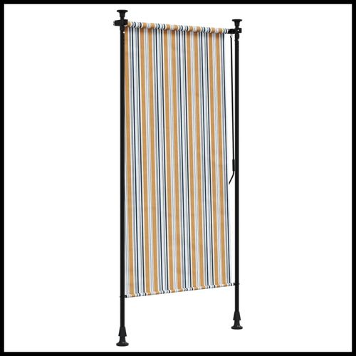 vidaXL Outdoor Roller Blind Blue and White 100x270 cm Fabric&Steel
