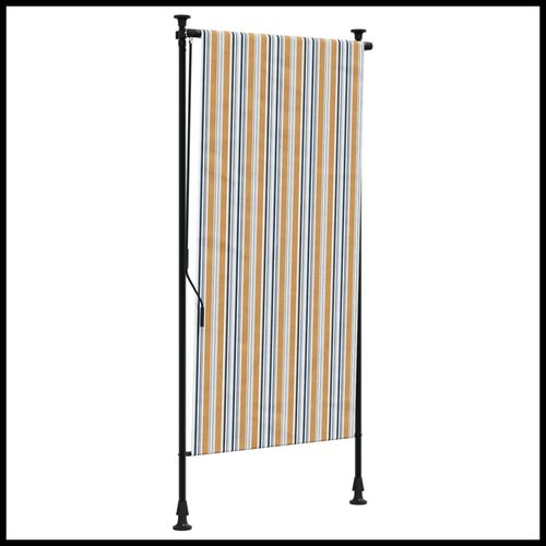 vidaXL Outdoor Roller Blind Blue and White 100x270 cm Fabric&Steel
