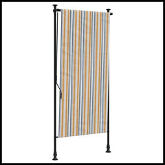 vidaXL Outdoor Roller Blind Blue and White 100x270 cm Fabric&Steel