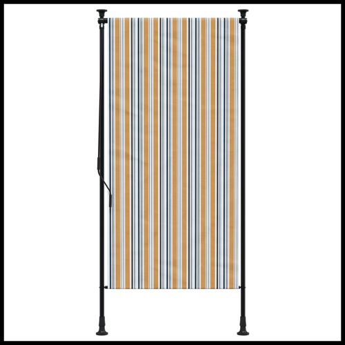 vidaXL Outdoor Roller Blind Blue and White 100x270 cm Fabric&Steel