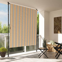 vidaXL Outdoor Roller Blind Blue and White 100x270 cm Fabric&Steel