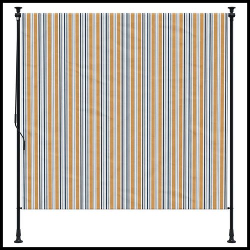 vidaXL Outdoor Roller Blind Blue and White 100x270 cm Fabric&Steel