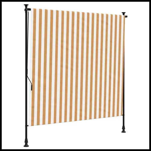 vidaXL Outdoor Roller Blind Blue and White 100x270 cm Fabric&Steel