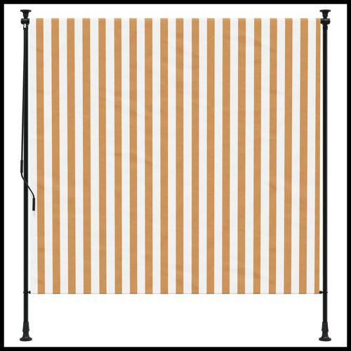 vidaXL Outdoor Roller Blind Blue and White 100x270 cm Fabric&Steel