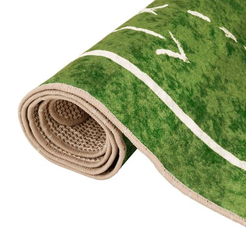 vidaXL Kids’ Rug Green 160x230 cm Football Field Washable Anti Slip