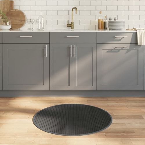 vidaXL Rug Round Black60 cm Bamboo