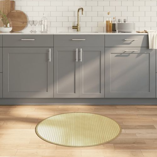 vidaXL Rug Round Black60 cm Bamboo - light natural / 80 cm