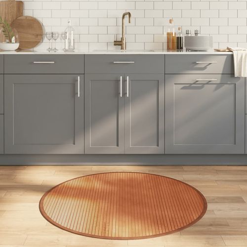 vidaXL Rug Round Black60 cm Bamboo