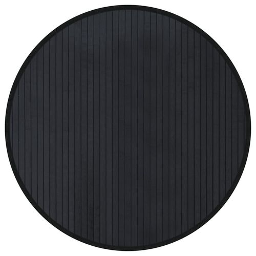 vidaXL Rug Round Black60 cm Bamboo