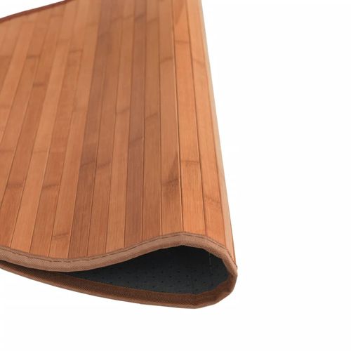 vidaXL Rug Round Black60 cm Bamboo
