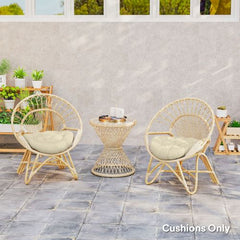 Outsunny Outdoor Seat Cushions Set of 2 Tufted Round Chair Pads - Dark Grey
