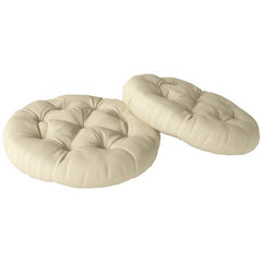 Outsunny Outdoor Seat Cushions Set of 2 Tufted Round Chair Pads - Dark Grey