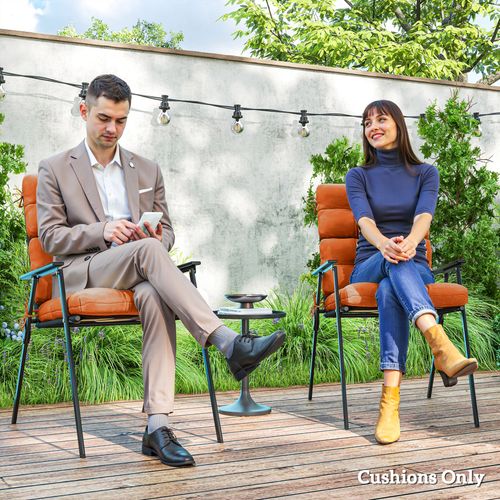 Outsunny 2pc Outdoor Seat Cushion with Backrest Ties for Garden - Orange
