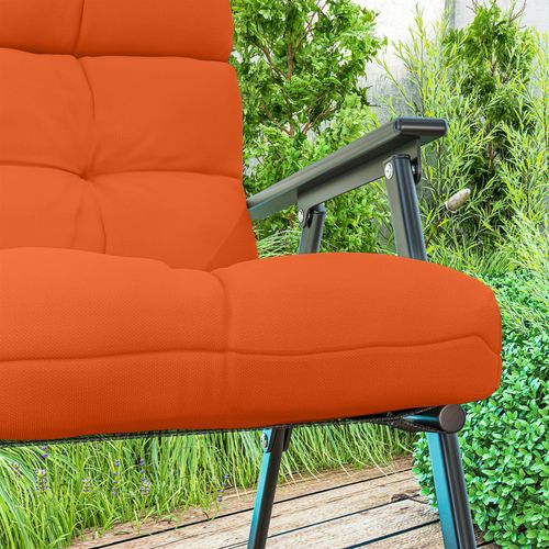 Outsunny 2pc Outdoor Seat Cushion with Backrest Ties for Garden - Orange