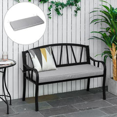 Outsunny Garden Bench Cushion 2 Seater Seat Pad Indoor& Outdoor Use - Light Grey