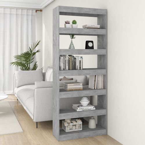 vidaXL Book Cabinet/Room Divider Smoked Oak 80x30x198 cm Engineered Wood