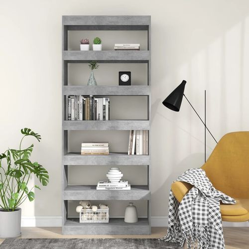 vidaXL Book Cabinet/Room Divider Smoked Oak 80x30x198 cm Engineered Wood