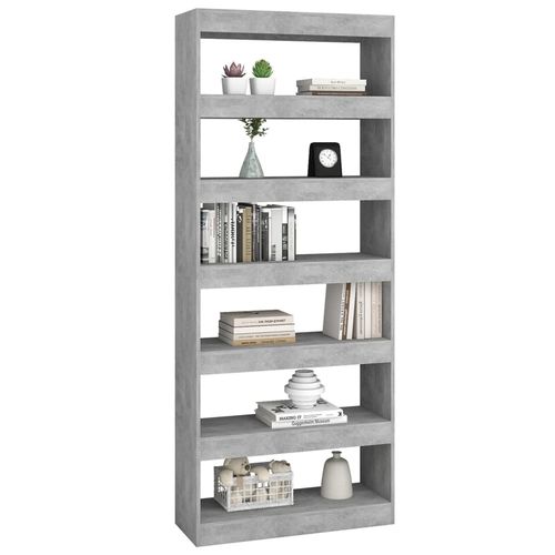 vidaXL Book Cabinet/Room Divider Smoked Oak 80x30x198 cm Engineered Wood