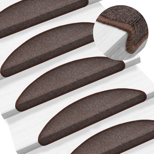 vidaXL Carpet Stair Treads 15 pcs Dark Green 56x17x3 cm - coffee / 10 / 56 x 17 x 3 cm