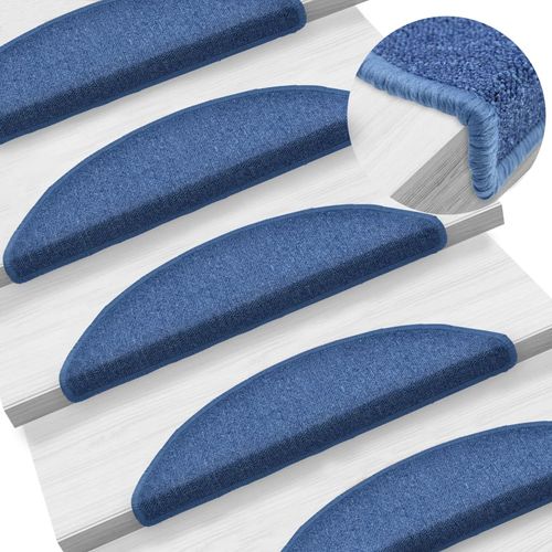 vidaXL Carpet Stair Treads 15 pcs Dark Green 56x17x3 cm - blue / 5 / 56 x 17 x 3 cm