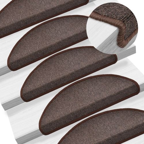 vidaXL Carpet Stair Treads 15 pcs Dark Green 56x17x3 cm - coffee / 10 / 65 x 24 x 4 cm
