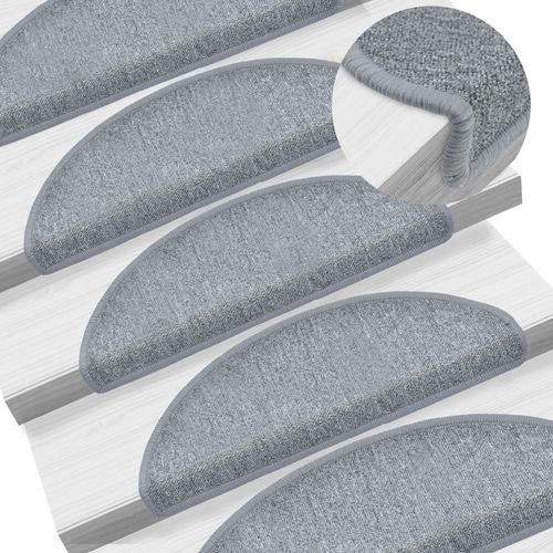 vidaXL Carpet Stair Treads 15 pcs Dark Green 56x17x3 cm