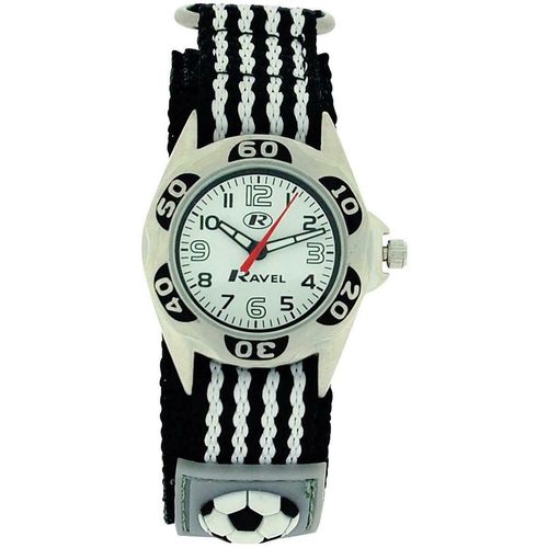 Ravel Children Velcro Nylon Watch Available Multiple Colour & Design R1507 - Black/White