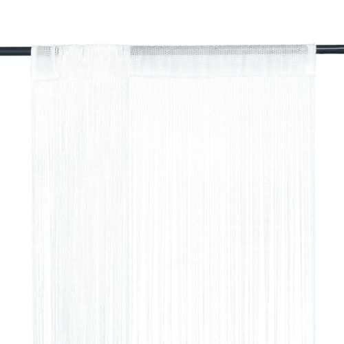 vidaXL String Curtains 2 pcs 100x250 cm White