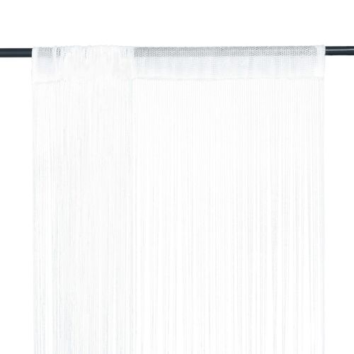 vidaXL String Curtains 2 pcs 100x250 cm White