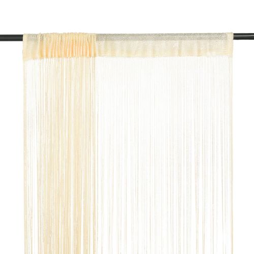 vidaXL String Curtains 2 pcs 100x250 cm White