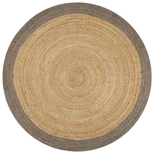 vidaXL Handmade Rug Jute with Grey Border 90 cm