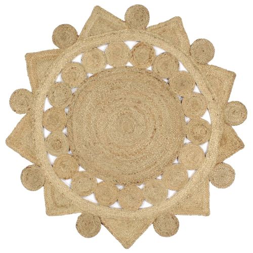 vidaXL Handmade Rug Braided Jute 90 cm - 120 cm