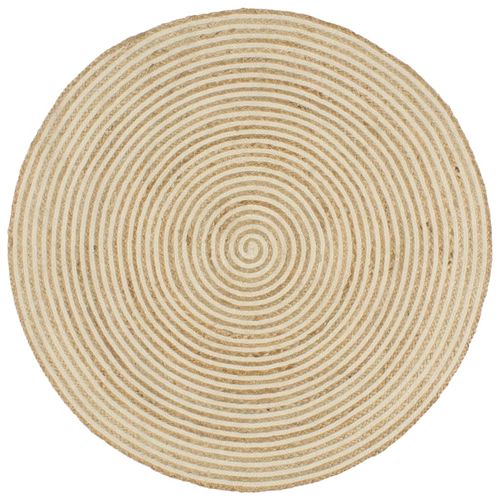 vidaXL Handmade Rug Jute with Spiral Design White 90 cm