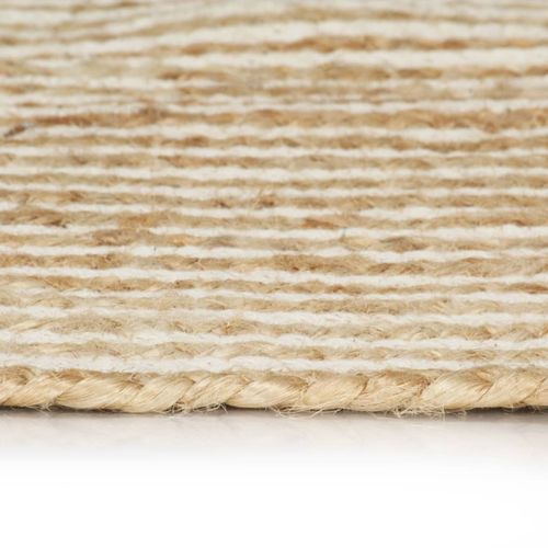 vidaXL Handmade Rug Jute with Spiral Design White 90 cm
