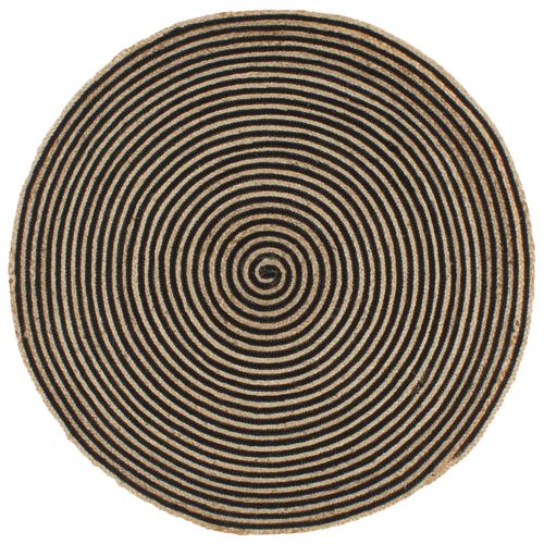 vidaXL Handmade Rug Jute with Spiral Design White 90 cm