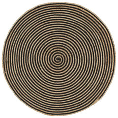 vidaXL Handmade Rug Jute with Spiral Design White 90 cm