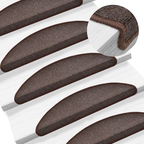 vidaXL Carpet Stair Treads 15 pcs Dark Green 56x17x3 cm - coffee / 15 / 56 x 17 x 3 cm