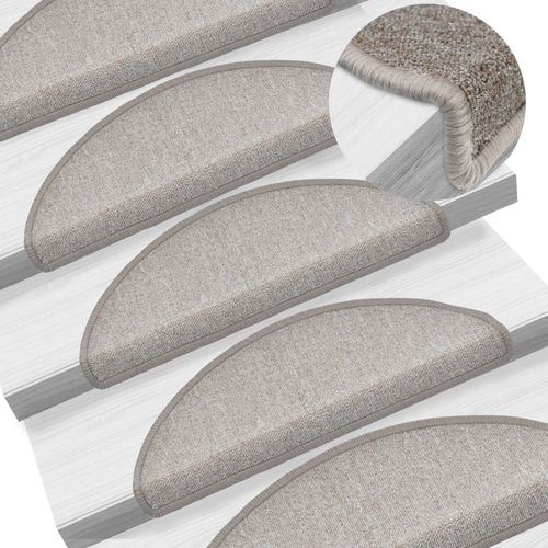 vidaXL Carpet Stair Treads 15 pcs Dark Green 56x17x3 cm - taupe / 15 / 65 x 24 x 4 cm