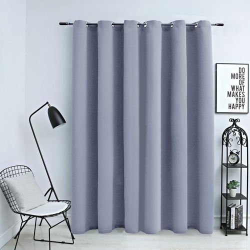 vidaXL Blackout Curtain with Metal Rings Black 290x245 cm - grey