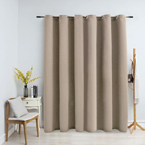 vidaXL Blackout Curtain with Metal Rings Black 290x245 cm - beige