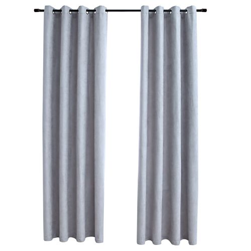 vidaXL Blackout Curtains with Metal Rings 2 pcs Anthracite 140x175 cm
