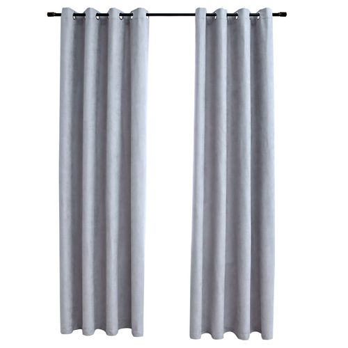 vidaXL Blackout Curtains with Metal Rings 2 pcs Anthracite 140x175 cm