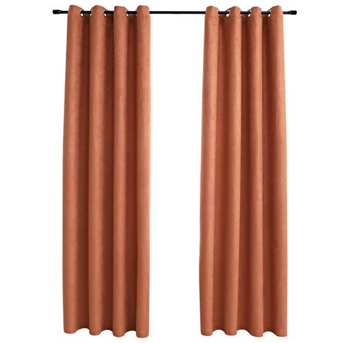 vidaXL Blackout Curtains with Metal Rings 2 pcs Anthracite 140x175 cm