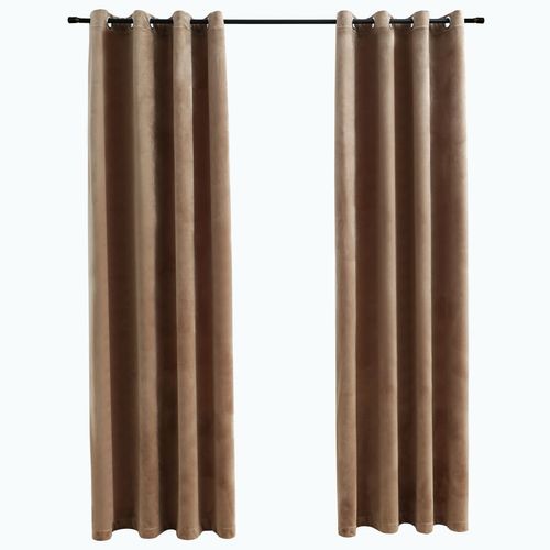 vidaXL Blackout Curtains with Rings 2 pcs Velvet Black 140x175 cm
