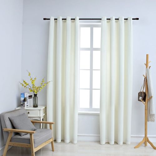 vidaXL Blackout Curtains with Rings 2 pcs Velvet Black 140x175 cm