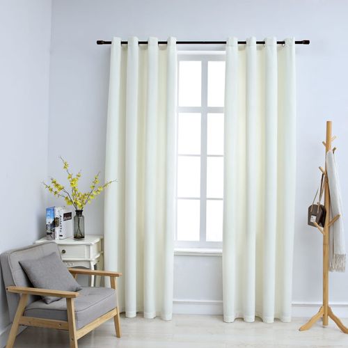 vidaXL Blackout Curtains with Rings 2 pcs Velvet Black 140x175 cm