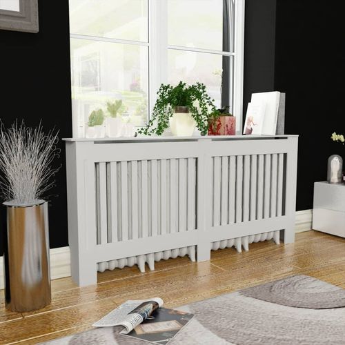 vidaXL MDF Radiator Cover White 205 cm - white / 1 / 172 x 19 x 81.5 cm