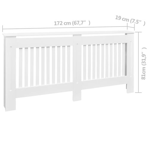 vidaXL MDF Radiator Cover White 205 cm
